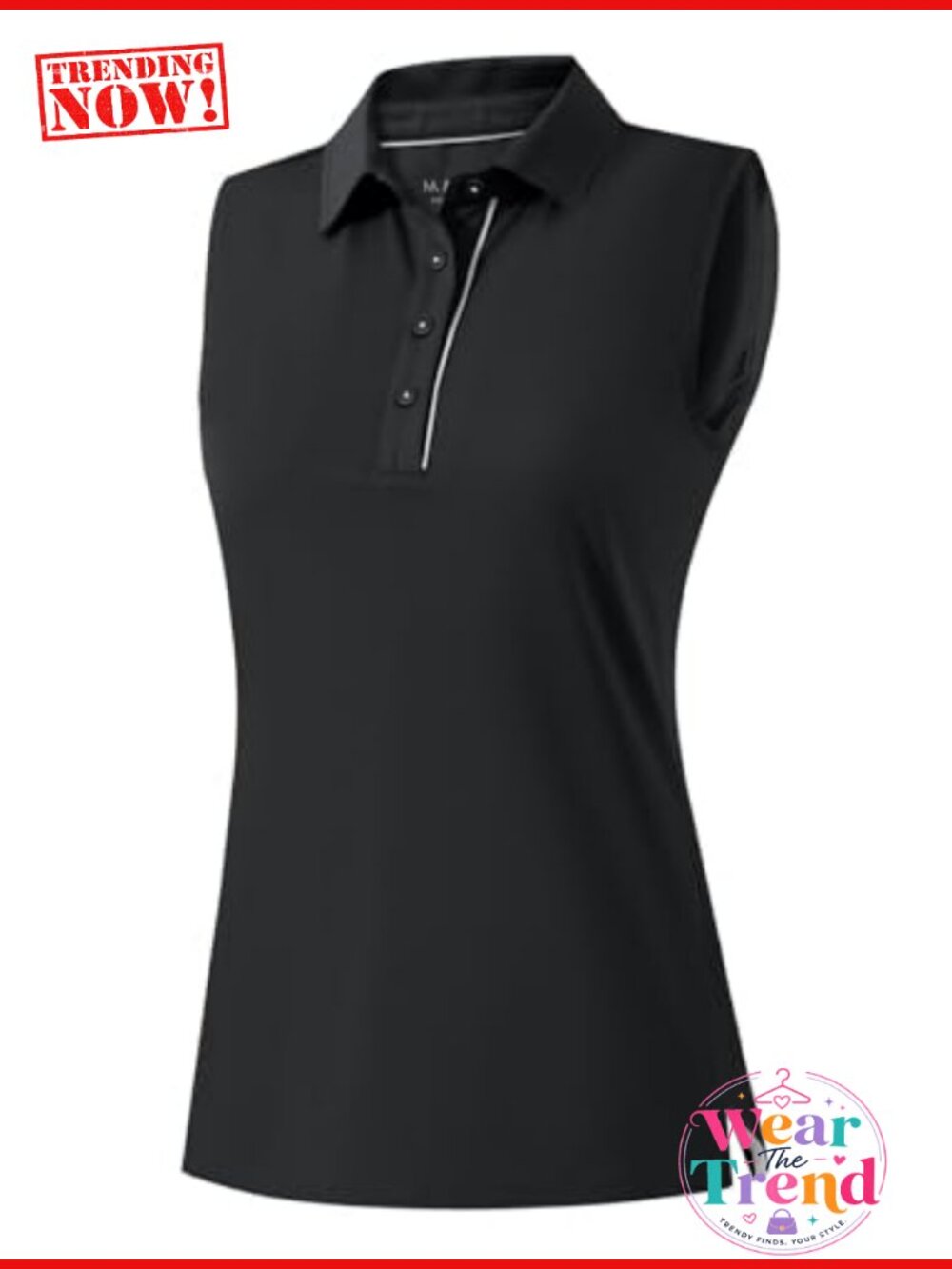 Sleeveless Golf Polo Shirt 4 Buttons Collar Quick Dry UV Protection Tennis Top